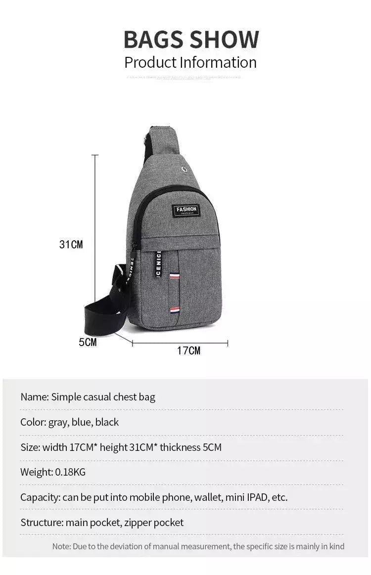 Sacos Crossbody de Nylon impermeáveis, sacos de peito masculino, sacos de transporte de viagem pequena viagem curta, bolsas de cintura casuais