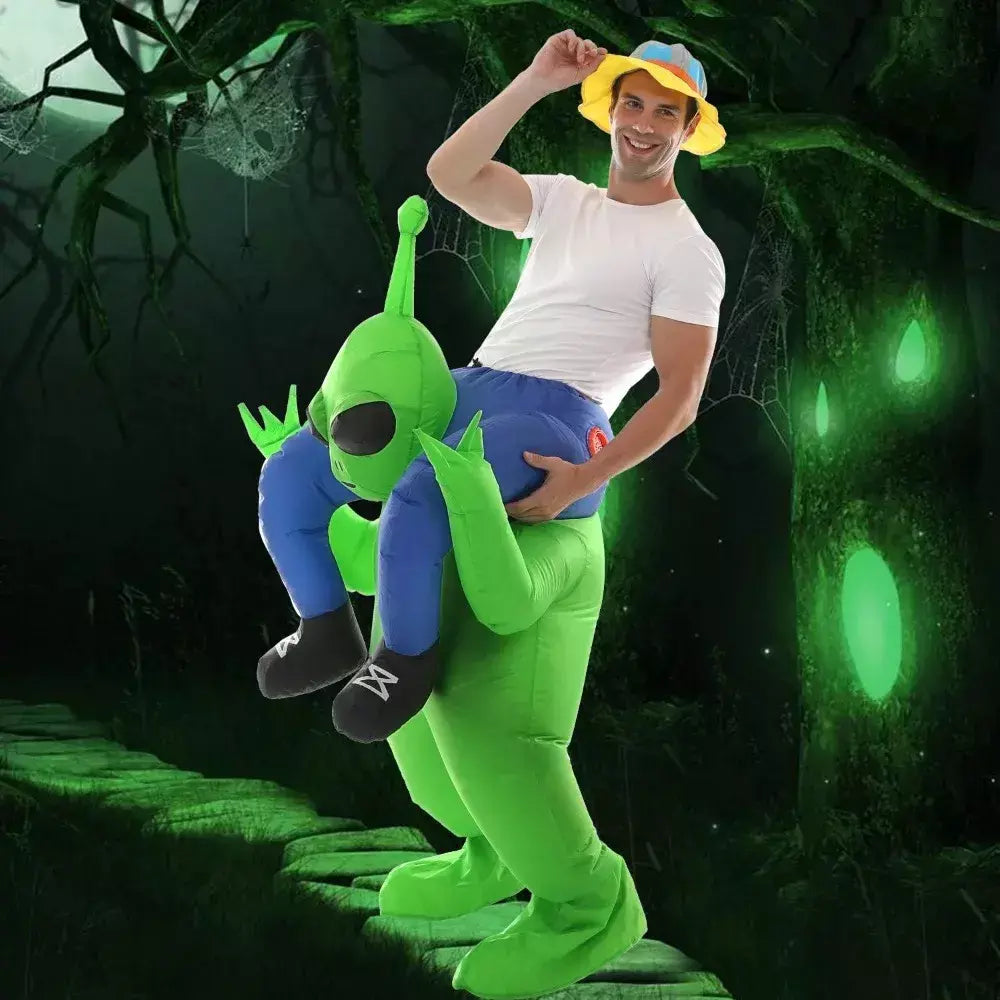 Fantasia de alienígena inflável para mulheres e homens Aldult Alien Party Ride on Animal Blow Up Costumes Halloween