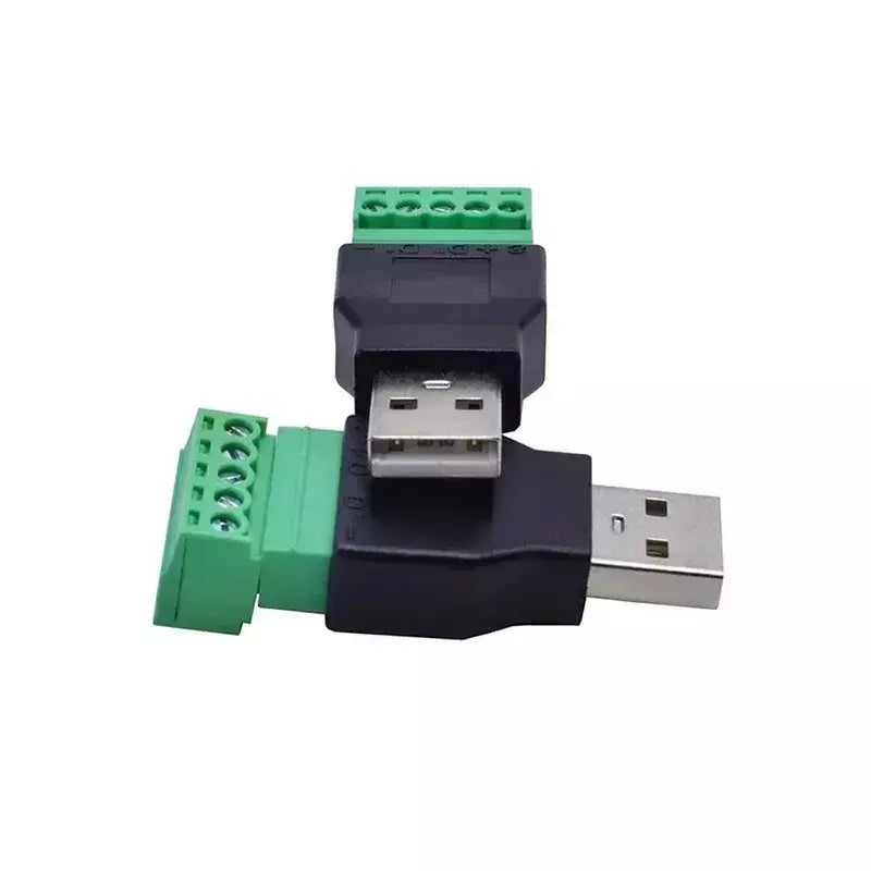 Conector tipo usb 2.0 com terminal de parafuso de 5 pinos, tomada usb macho fêmea sem solda para computador, tv, telefone, teclado, mouse