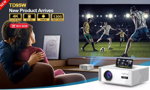 ThundeaL TD95W Projetor Android Full HD 1080P WiFi 2K 4K Home Cinema Portátil Smart TV Vídeo Reunião de filmes Projetor TD95 LED