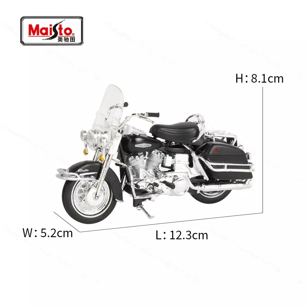 Maisto 1:18 Harley-Davidson 1966 FLH Electra Glide Die Cast Veículos Colecionáveis Hobbies Modelo de Motocicleta Brinquedos