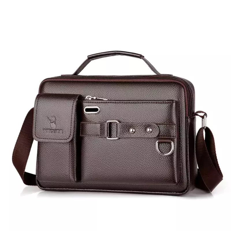 Bolsa de ombro de grande capacidade bolsa de mensageiro masculina de couro business commuter bolsa impermeável resistente ao desgaste pode ser armazenada