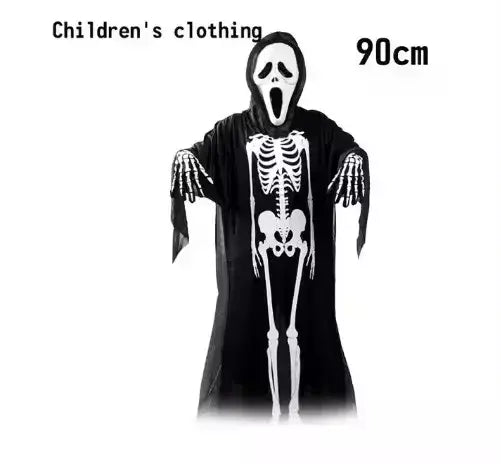 Fantasia de Cosplay de Halloween para Crianças e Adultos, Esqueleto Durável, Robe Fantasma, 2025
