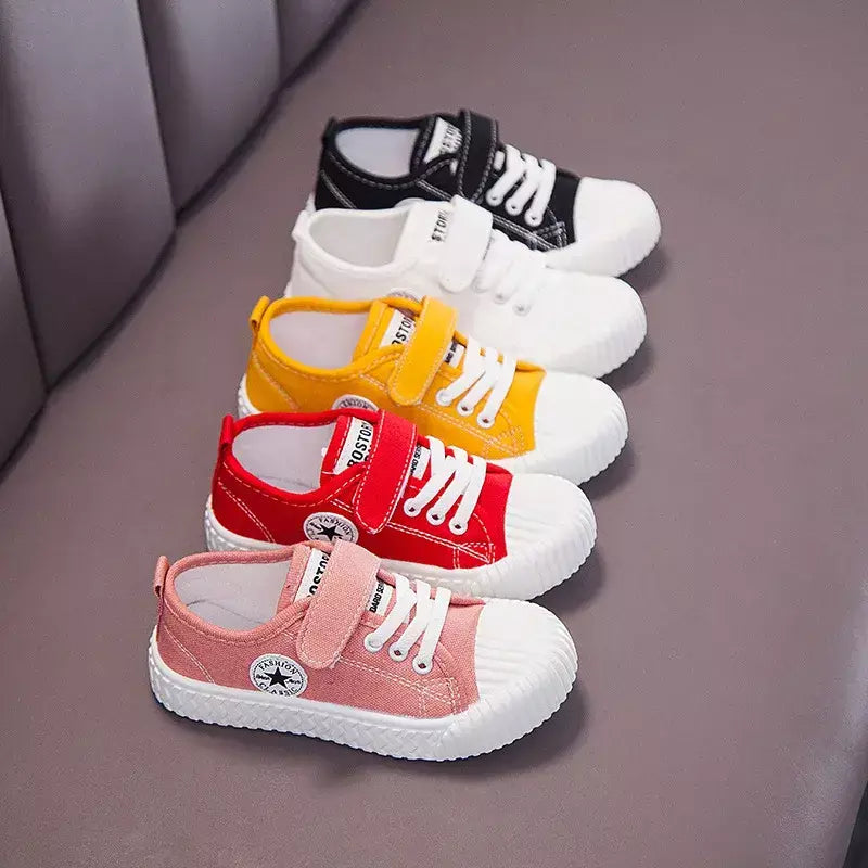 Sapatos de lona infantis sola macia confortável sapatos de biscoito meninos e meninas respirável antiderrapante lazer esportes sapatos de lona