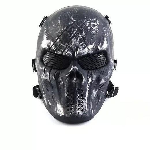 Assustador halloween crânio máscara festa de halloween cosplay máscaras esqueleto guerreiro máscara camuflagem legal crânio máscara