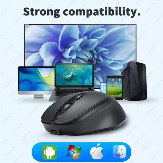 Aieach recarregável sem fio bluetooth mouse silencioso sem fio computadores usb ergonômico gamer mouse para computador portátil macbook
