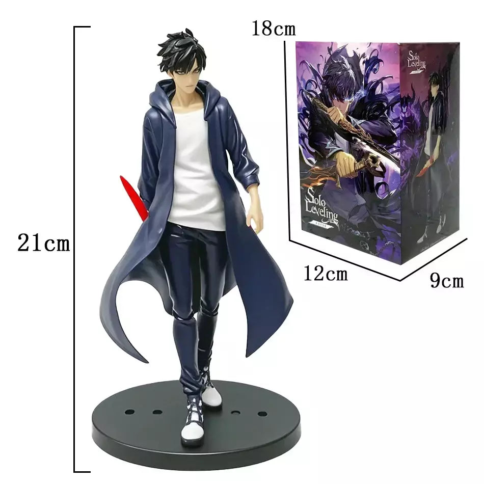 Em estoque solo nivelamento (versão anime) figura-sung jinwoo figura de ação 21cm pvc coletar modelo figura exibição anime mercadoria