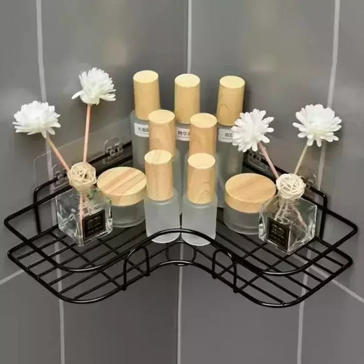Prateleira De Banheiro De Parede, Prateleiras De Armazenamento De Canto, Suporte Do Shampoo, Rack Cosmético, Cesta De Dreno De Chuveiro De Ferro, Organizador Do Banheiro