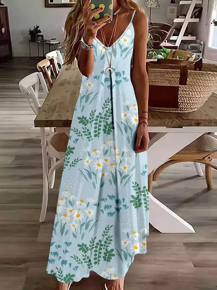 Vestido de cabeçada com estampa floral elegante feminino, casual roupas de praia, plus size, férias, Havaí, novo, 2024