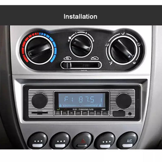 Rádio automotivo 1 din, bluetooth, áudio estéreo, vintage, sem fio, mp3, reprodutor multimídia, aux, usb, fm, 12v, reprodutor de áudio estéreo