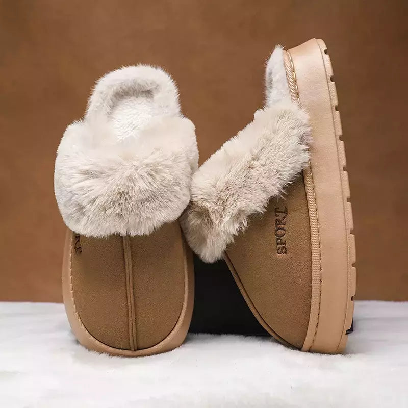 Chinelos de algodão antiderrapante confortáveis para homens e mulheres, sapatos de pelúcia quente para casa, interior, exterior, quarto, inverno