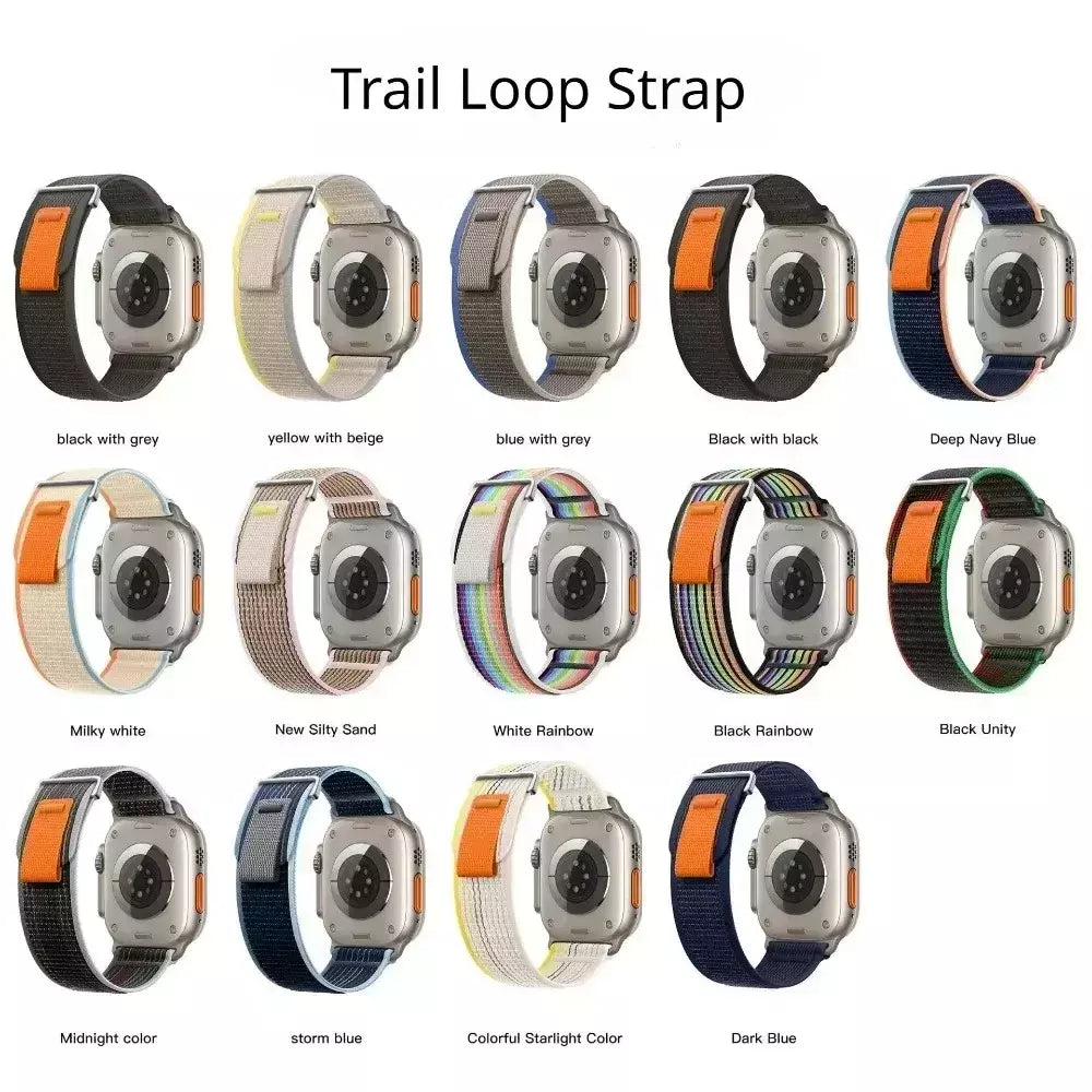 Pulseira Esportiva Trail Loop para Apple Watch, Pulseira de Nylon, Ultra 2, 49mm, Série 9, 8, 7, 45mm, 41mm, iWatch 6, 5, 4, 3, SE, 44 milímetros, 40 milímetros, 42 milímetros