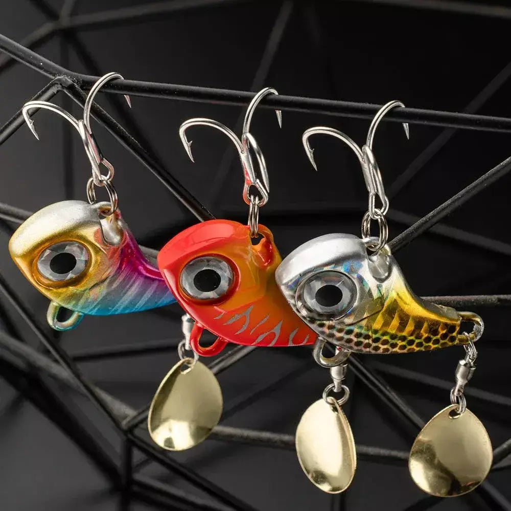 Spinner isca vib colher de metal gabarito pesca vibração 10g 20g 30g artificial duro isca lantejoulas pesca oscilação rotativa isca giratória