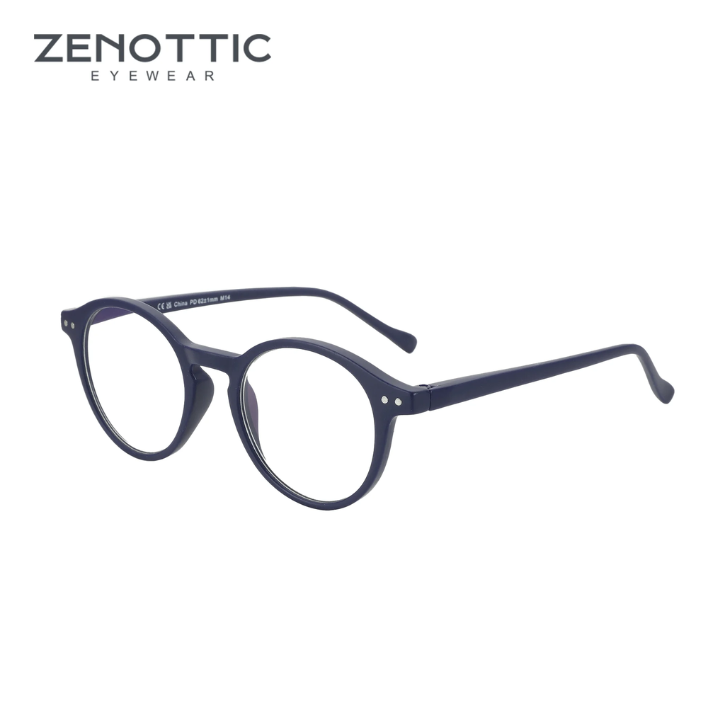 Zenottic 2024 retro óculos de leitura anti luz azul bloqueando leitores moda leve óculos feminino masculino dioptria 0 a 4.0