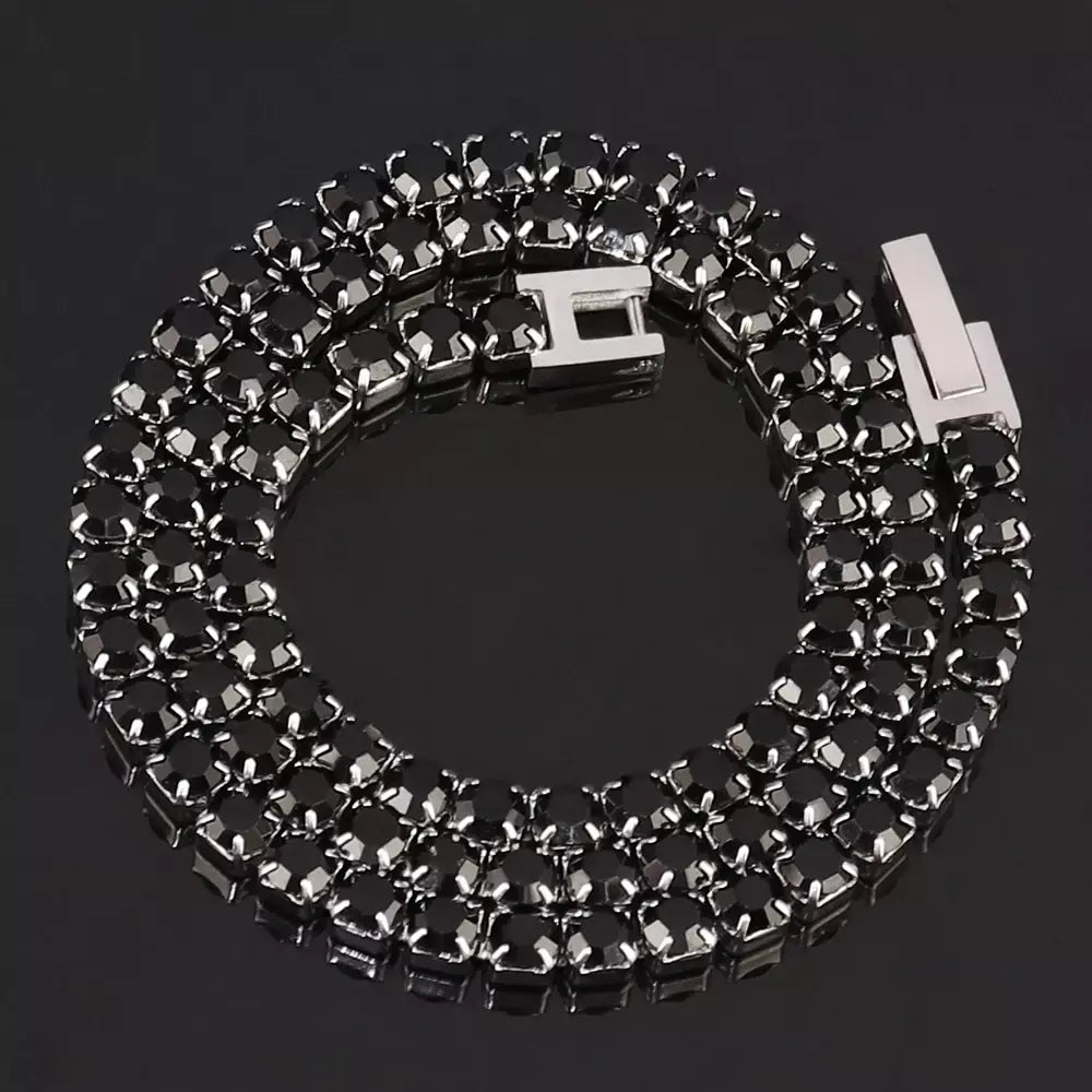 316l 4mm colar de aço inoxidável para mulheres hip hop tênis corrente colares cor cristal zircão gargantilha colar jóias