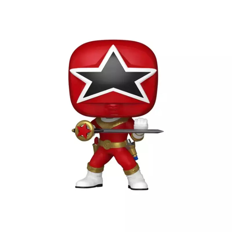 Original Funko Pop Mighty Morphin Power Pangers 1714 Red Zeo Ranger Doll Colecionáveis é adequado para meninos e meninas
