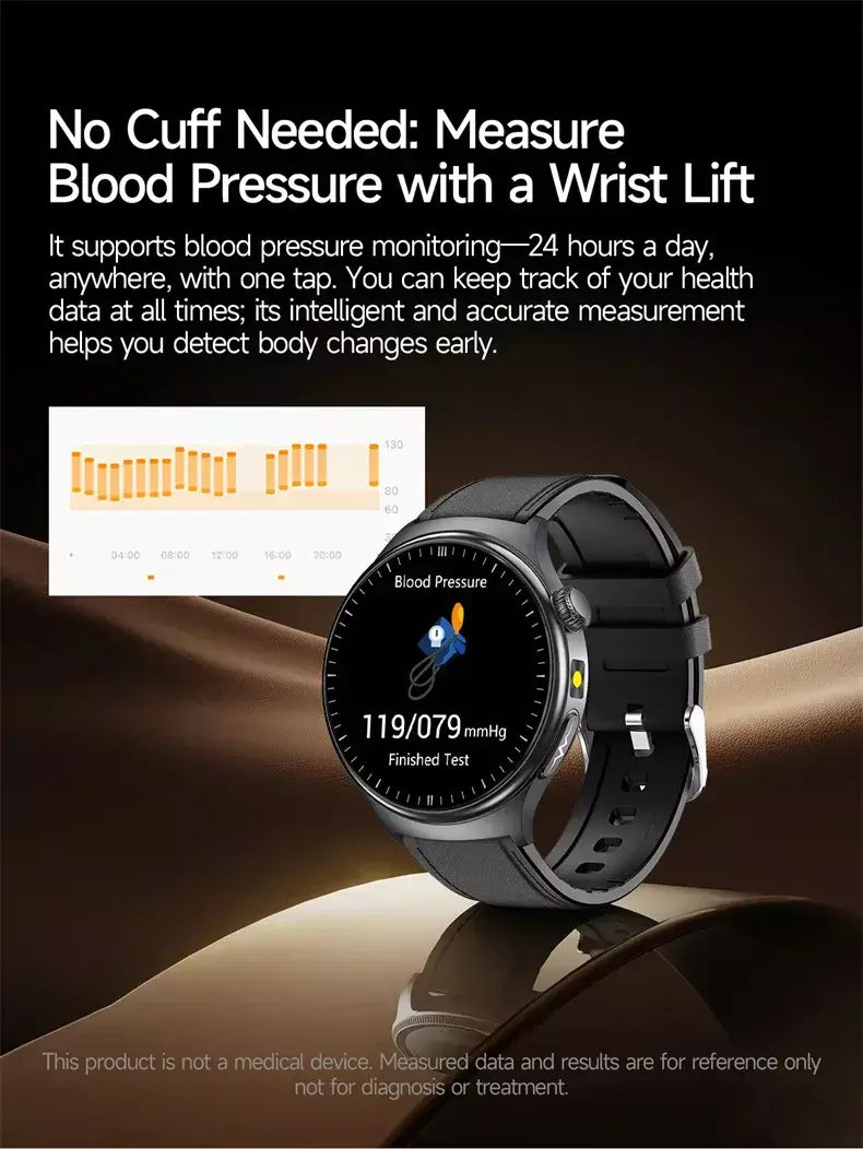 2026 novo relógio inteligente masculino feminino exame micro-físico ecg + ppg oxigênio no sangue ácido úrico pressão arterial safira smartwatch masculino