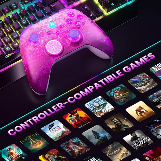 Controlador sem fio para xbox one/série s/x/pc console gamepads dupla vibração jogo joystick com efeito hall rgb 6 eixos giroscópio func