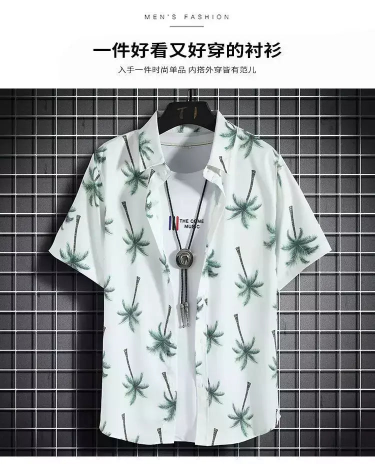 Roupas de praia para homens 2 Piece Set Quick Dry Camisa Havaiana e Shorts Set Homens Moda Vestuário Impressão Casual Outfits Verão