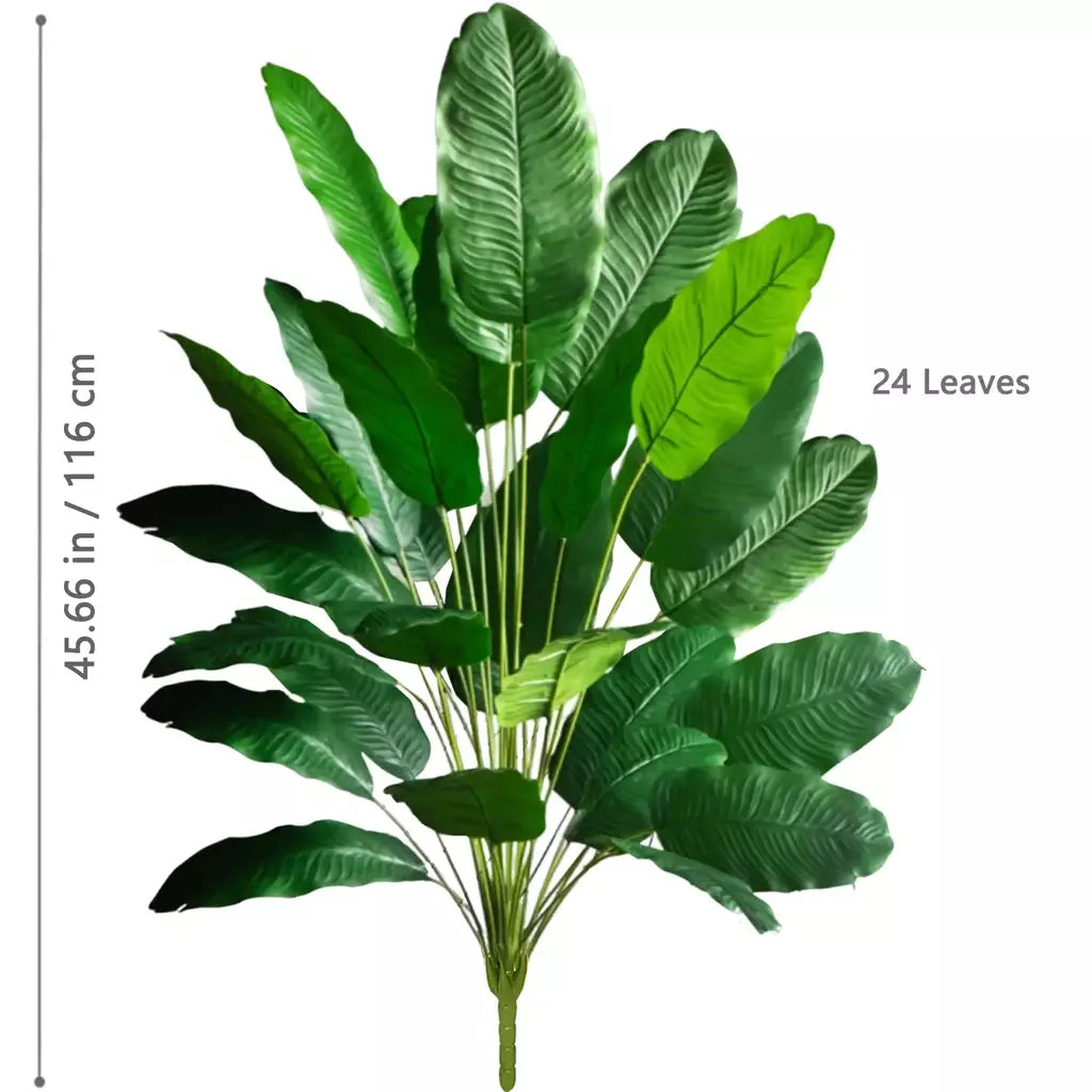 Palmeira tropical artificial 60-90-120cm(47,2 pol.) folhas de planta de banana falsa toque real planta de plástico strelitzia para jardim doméstico