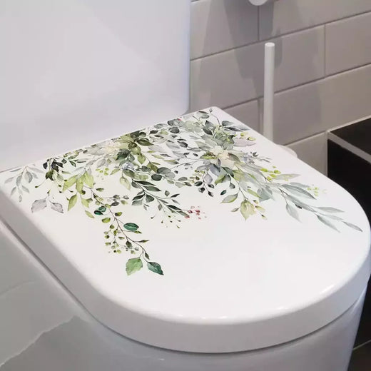 1PCS Plantas Verdes Flores Adesivo De Parede Banheiro WC Decalques Sala de estar Gabinete Casa Decoração Auto-adesivo Mural