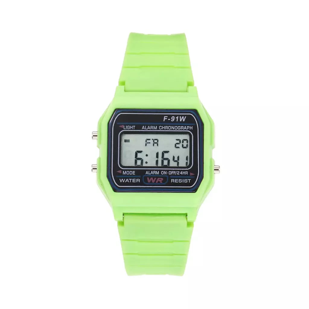Novo esportes multifuncional crianças relógio feminino pulseira de borracha estilo F-91W relógio digital com alarme led backlight presente do estudante