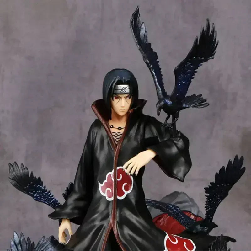 Naruto anime figura uchiha itachi pvc figura de ação brinquedo naruto shippuden uchiha itachi e corvo coleção modelo brinquedo 25cm