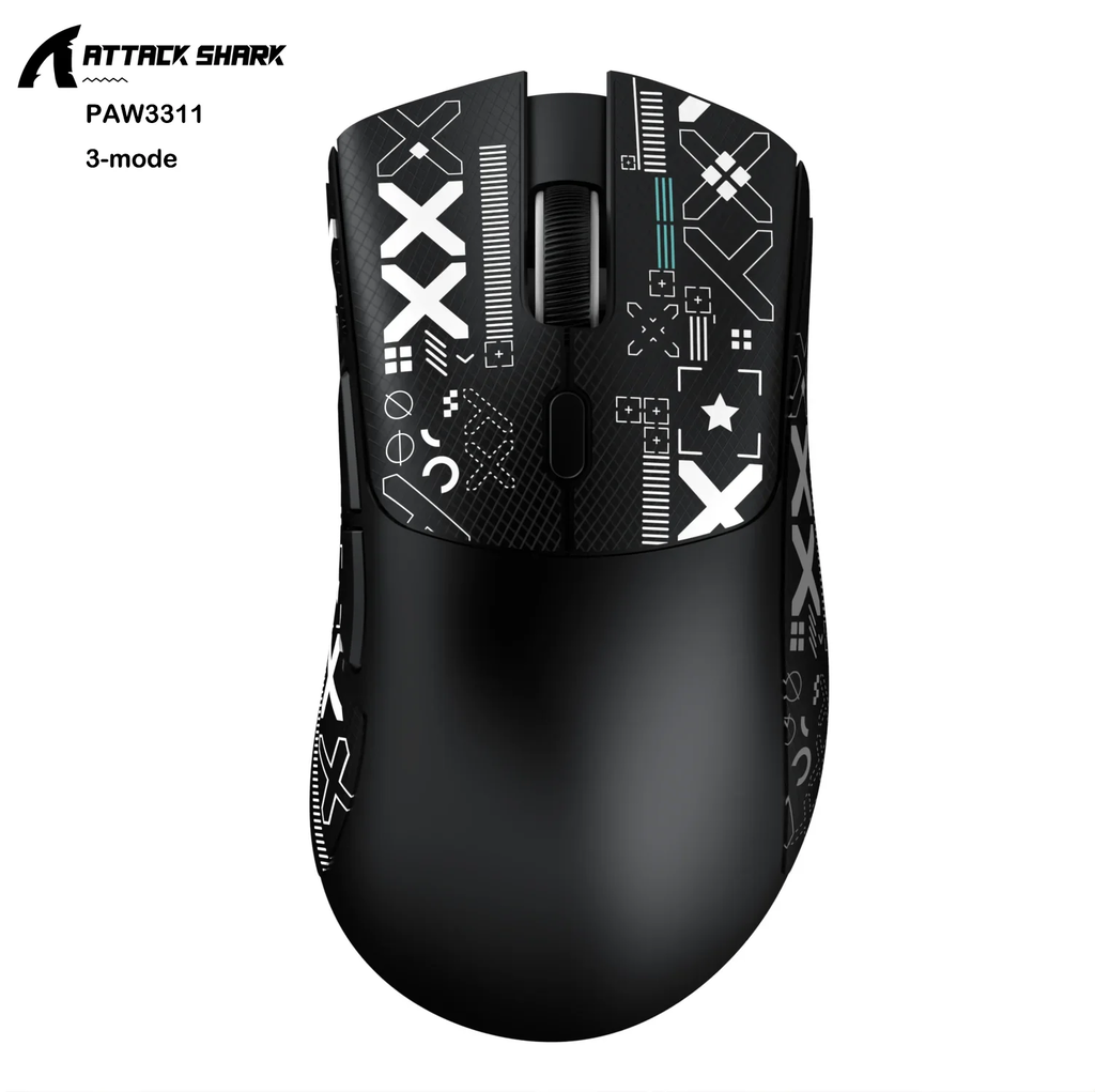 Mouse para jogos Bluetooth sem fio Attack Shark R1 X11, PAW3311, conectividade tri-mode, 59g leve, para PC, laptop e Mac