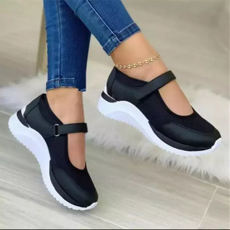 Tênis vulcanizado para mulheres, sapatos de caminhada, apartamentos, alta qualidade, plus size 43, moda