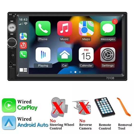 Hippcron 7 "2din rádio do carro estéreo mp5 reprodutor multimídia hd tela de toque receptor fm bluetooth espelho link entrada aux alimentação iso