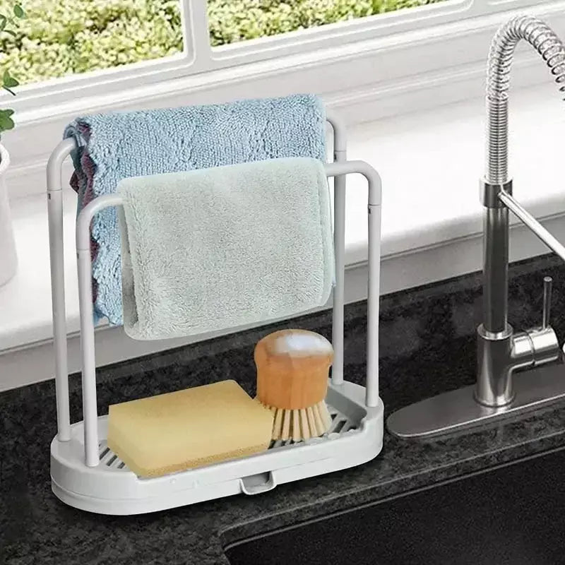Suporte de drenagem de pano de cozinha acessórios de cozinha pia prateleira de drenagem cesta de armazenamento de drenagem para esponja pano bola de arame