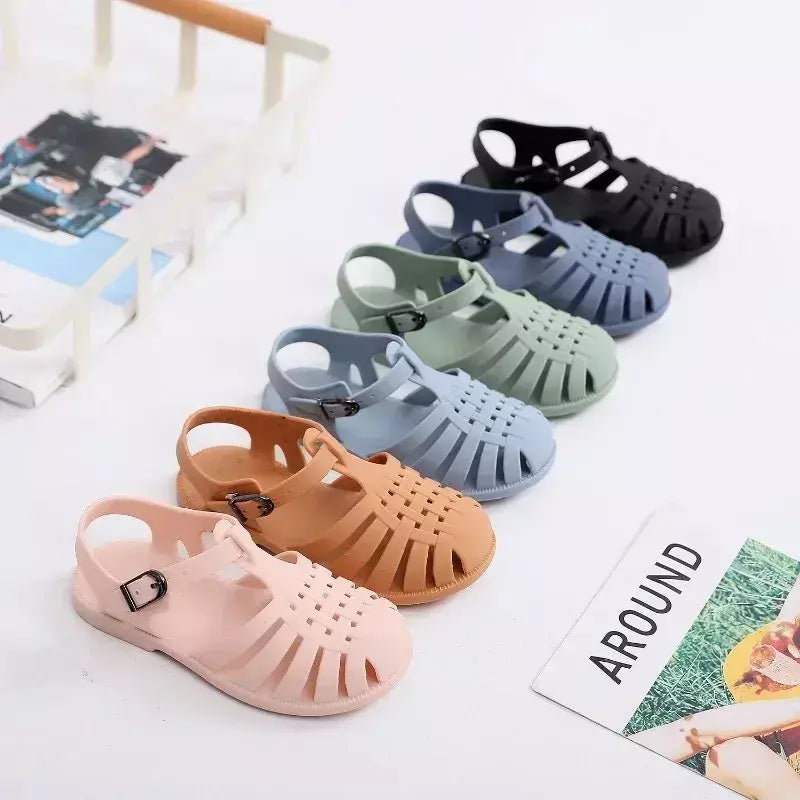 Criança sapatos de praia para o mar verão meninas sandálias gladiador bebê macio antiderrapante princesa geléia sapatos menino romano flip-flops