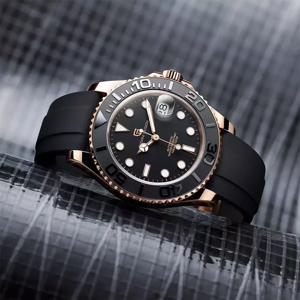 Pagani design esportes masculino relógio de pulso mecânico safira luxo relógio automático para homem aço inoxidável à prova dwaterproof água