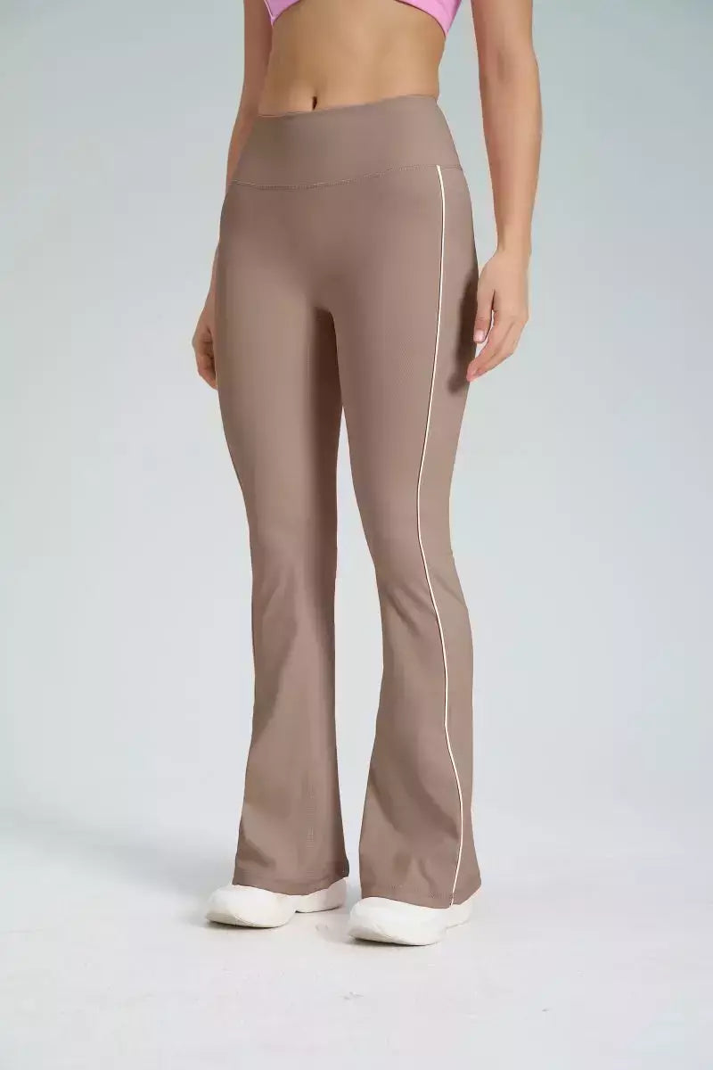 Terno de Yoga Patchwork de duas peças para mulheres, cintura alta Flare Leggings, roupas de treino Fitness Sportswear agasalho