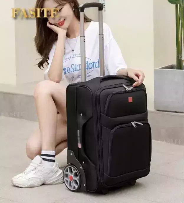 Trolley impermeável mochila com rodas grandes, continuar, viagem preguiçosa, bagagem de mão, novo, 22";;VERDADEIRO;;"a,19