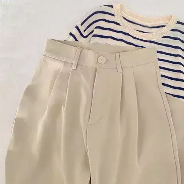 HELIAR-calça feminina de cintura alta, calça reta para senhoras do escritório, botão casual, calça preta solta, nova, outono