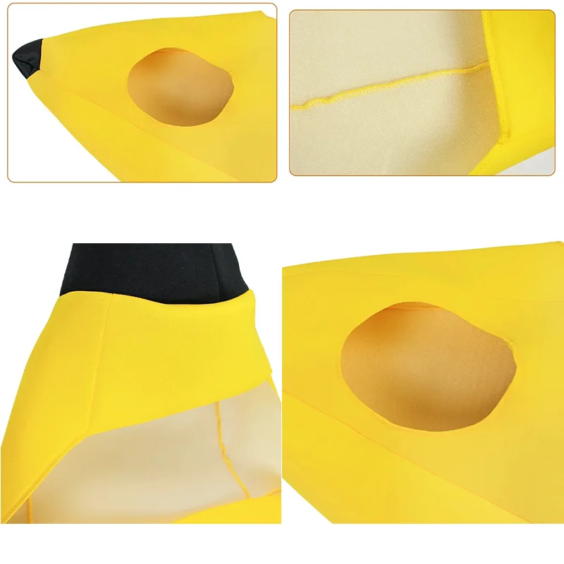 Criança/adulto unissex divertido conjunto de banana amarelo traje luz halloween fruta fantasia festa feriado dança vestido traje