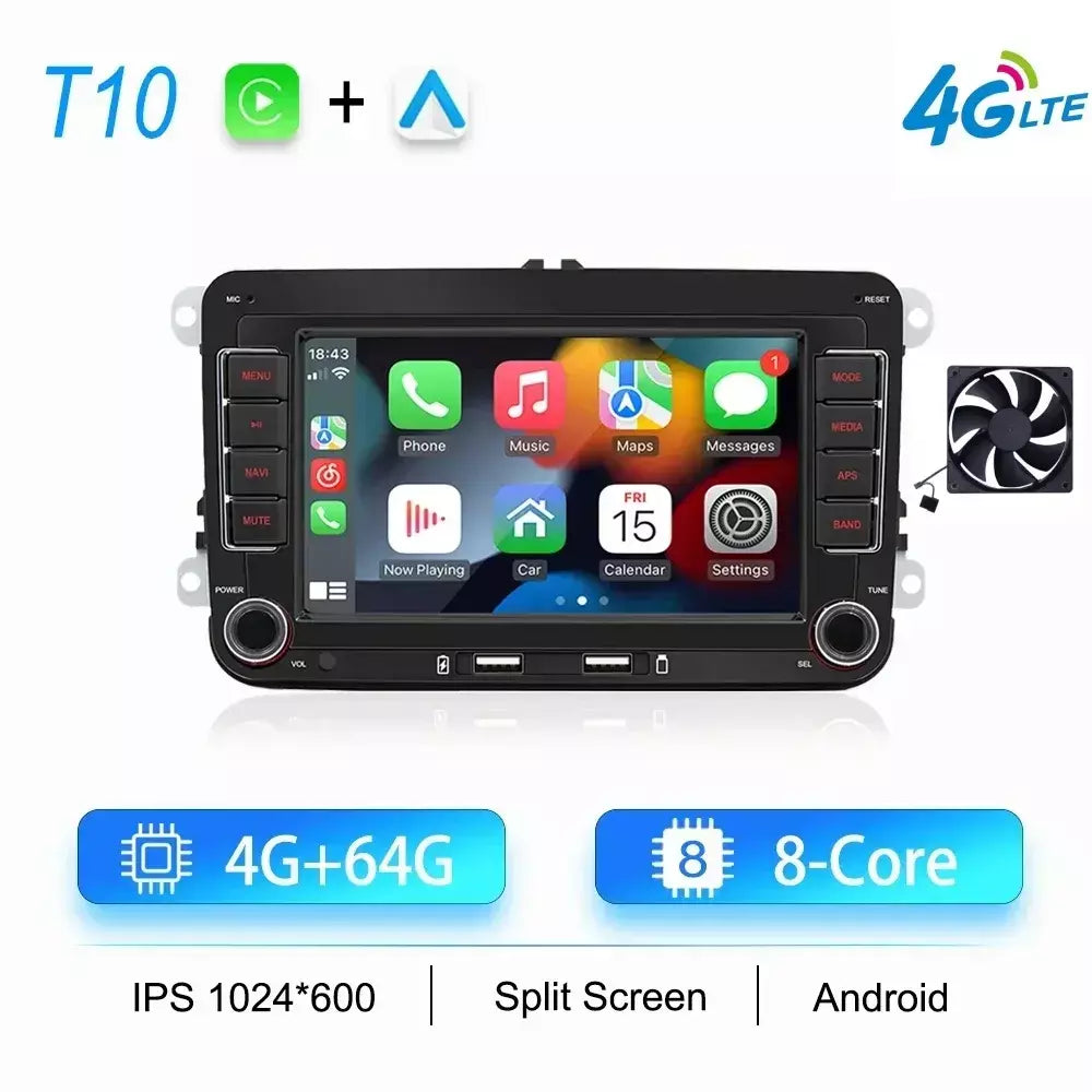 2din rádio do carro android para volkswagen golf 5 6 polo passat b6 b7 cc skoda jetta universal multimídia carplay wifi navegação gps
