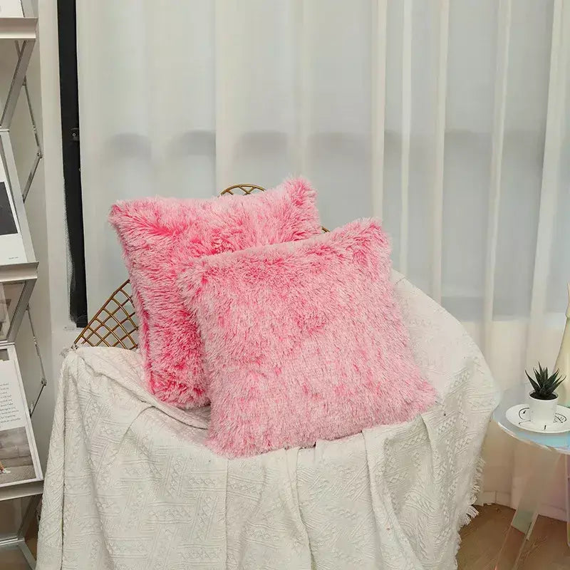 Capa de almofada luxuosa de pele sintética, capa de almofada super macia para sofá-cama, sala de estar, capa de almofada fofa, 45x45 cm, decoração de casa