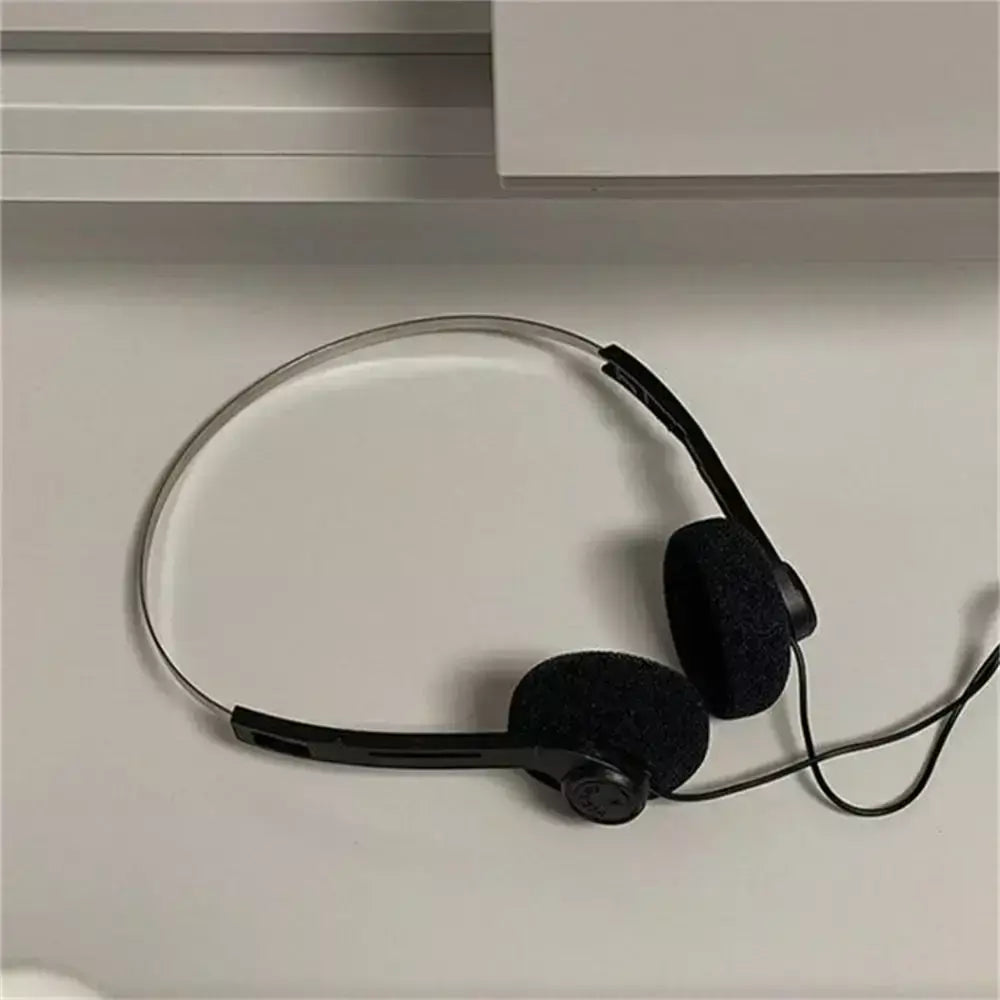 Portátil sobre a orelha underwire fone de ouvido vintage com fio retro sentimentos fone de ouvido 3.5mm 80s 90s música mp3