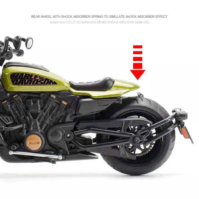 1:12 Harley Davidson Sportster S Modelo de motocicleta de corrida Diecast Alloy Street Sports Modelo de motocicleta Brinquedos para crianças Presentes