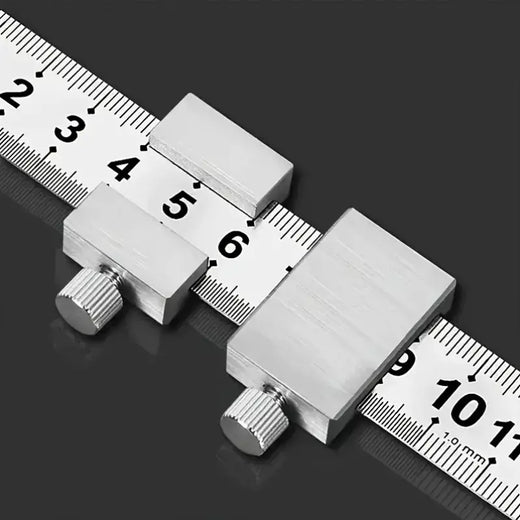 Rolha de régua de aço ajustável, ferramenta de medição profissional para designers, marceneiros e artesãos com capacidade de marcação de linha