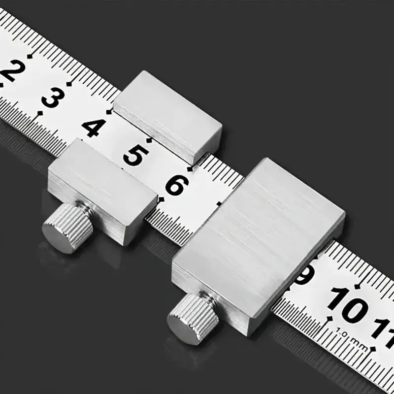 Rolha de régua de aço ajustável, ferramenta de medição profissional para designers, marceneiros e artesãos com capacidade de marcação de linha