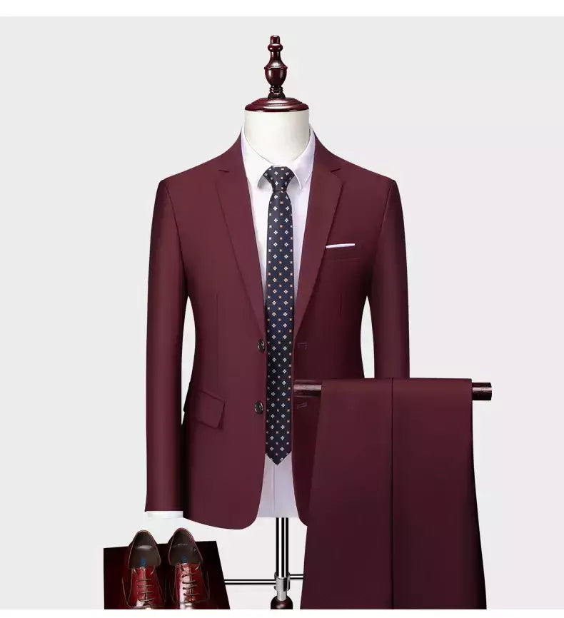 (Jaqueta + Calças) Últimas Homens Terno Set Blazers Formais Slim Fit Negócios Smoking 2 Pcs Terno Do Noivo Vestido de Noiva Homem Terno S-6XL