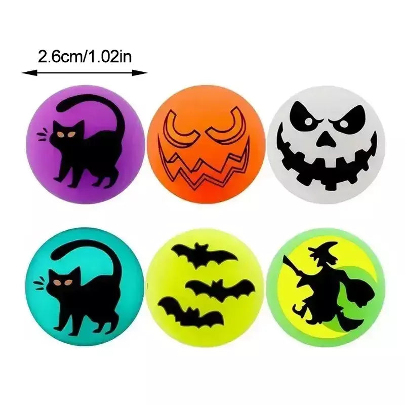 100/10 pçs halloween brilho no escuro bolas saltando brinquedo crianças truque ou deleite presente goodie saco enchimento festa de halloween favores fornecimento