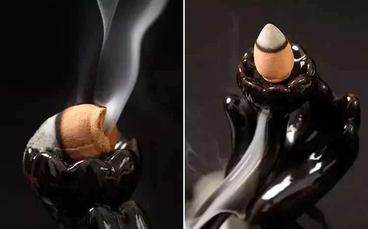 60 varas/saco do agregado familiar natural backflow torre incenso chá fumaça backflow incenso tubo de incenso sabor misturado backflowaromatherapy