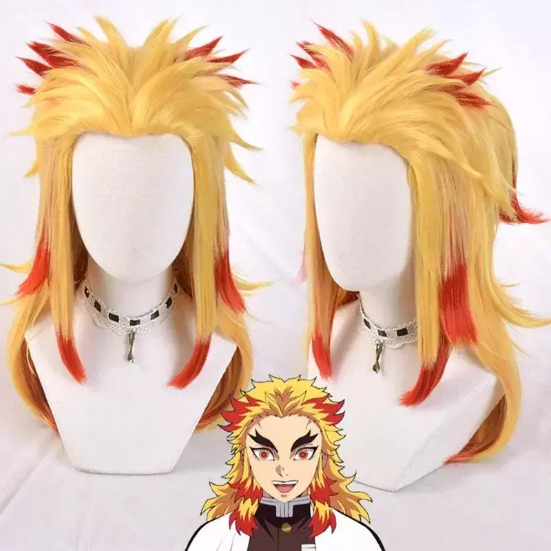 Anime rengoku kyojuro cosplay trajes trem mugen demônio slayer kimetsu não yaiba robe ternos para adultos crianças perucas cos outfit festa