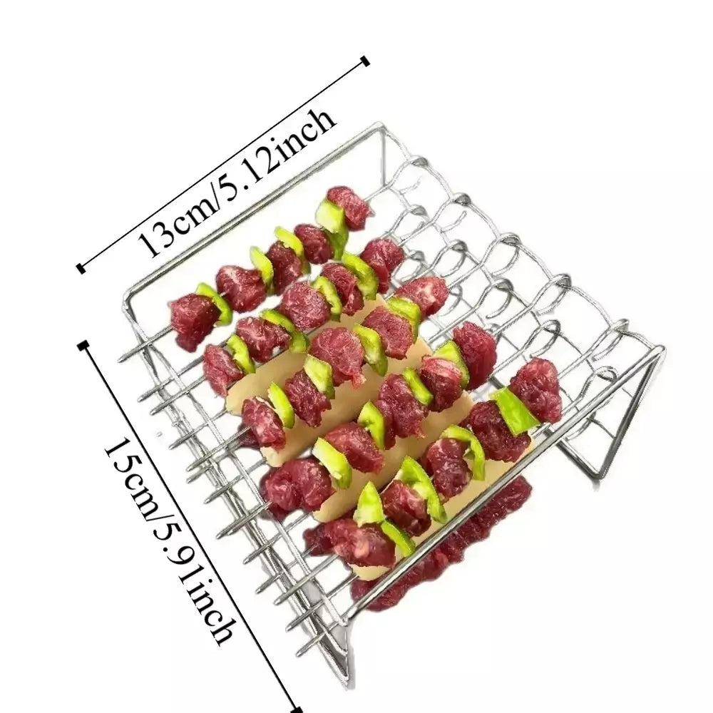 Suporte de churrasco de aço inoxidável de alta qualidade, rack de cozinha de três camadas, fritadeira de ar, conjunto de grelha ao ar livre, fritadeira elétrica de ar