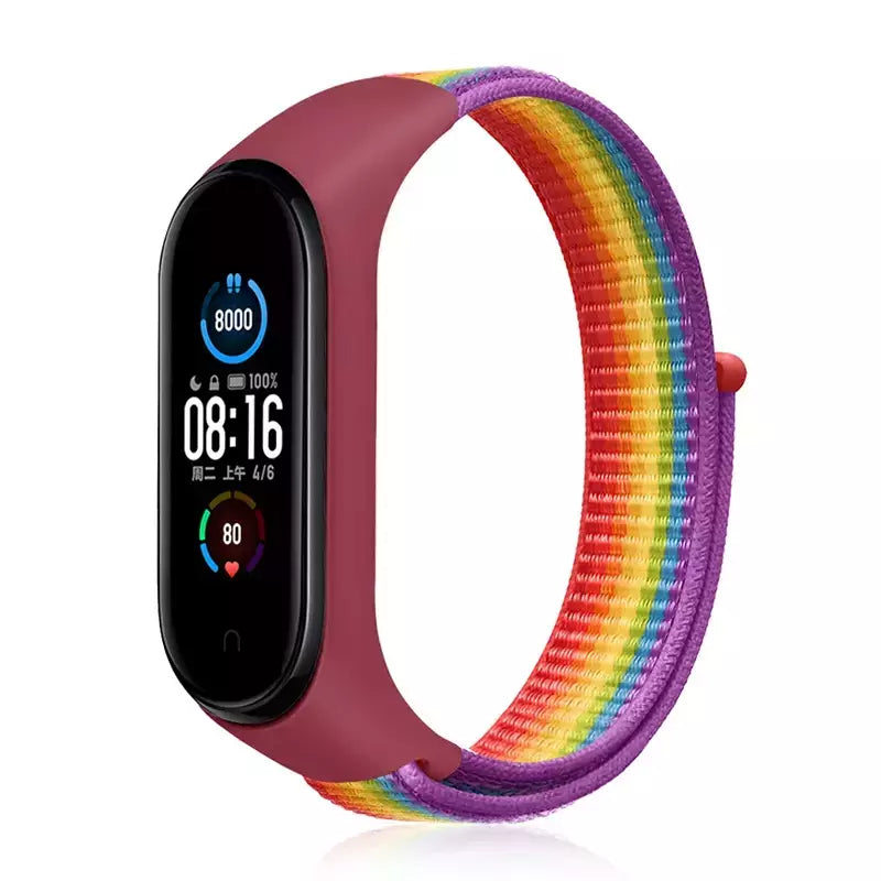 Correia de nylon para Xiaomi Mi Band, pulseira esportiva confortável, pulseira para Mi Band 7, 6, 5, 4, 3