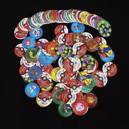 1 caixa 3d redondo pokemon tazos 1/2/3 geração traços álbum treinador pikachu eevee anime coleção cartões criança 10/160/100pcs cartões